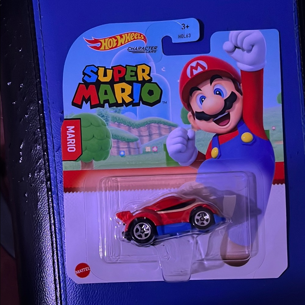 Hot Wheels Red and Blue Super Mario Toy Car